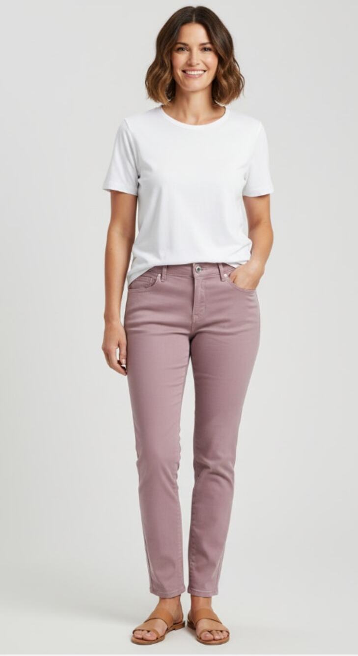 J Jill Denim Authentic Fit Slim Ankle Stretch Jean Straight Light Purple Size 14